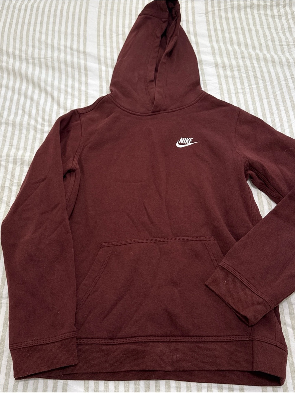 Nike Maroon Crewneck Hoodie with White Logo
